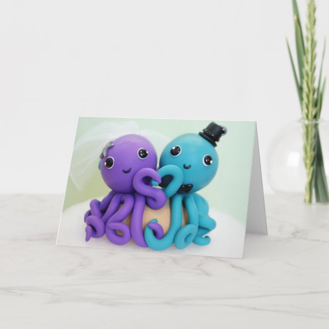Octopus Liebe Wedding Card Karte (Vorderseite)