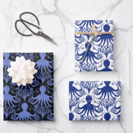 Octopus (light and dark background) geschenkpapier set