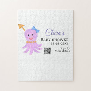 Octopus lila blaue Wasserfarbe Babydusche Seani