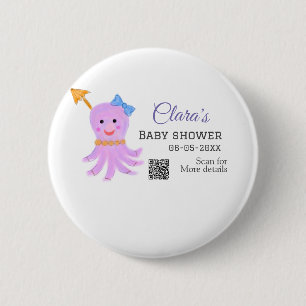 Octopus lila blaue Wasserfarbe Babydusche Seani Button