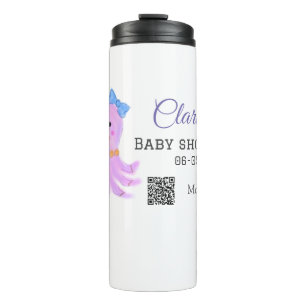Octopus lila blaue Wasserfarbe Babydusche Seani Thermosbecher