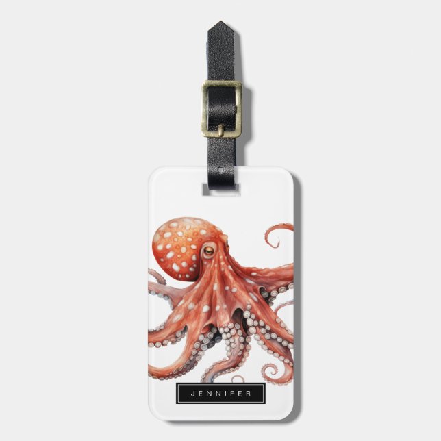 Octopus Luggage Tag Gepäckanhänger (Vorderseite vertikal)