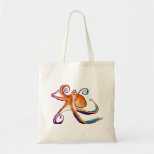 Octopus Meereswelt Aquarellkunst Tragetasche