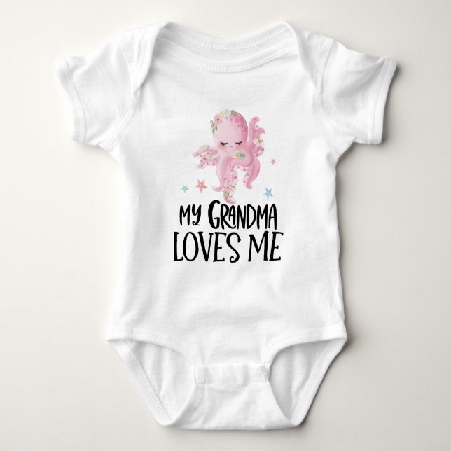 Octopus 🐙 meine Oma-Lieben Baby Strampler (Vorderseite)