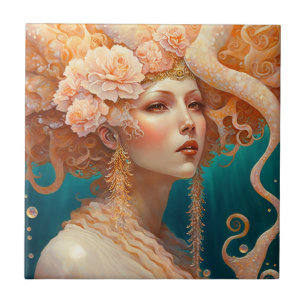 Octopus Mermaid Fantasy Art Fliese