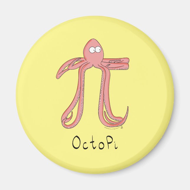 Octopus mignonne Math Pi Day Magnet (Devant)