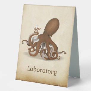Octopus mit Flasche Chemie-Labor Tischaufsteller