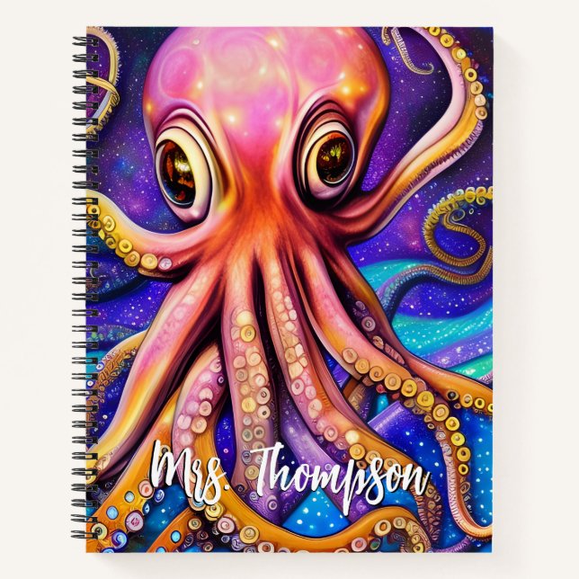 Octopus mit Individuelle Name Notizbuch (Vorderseite)