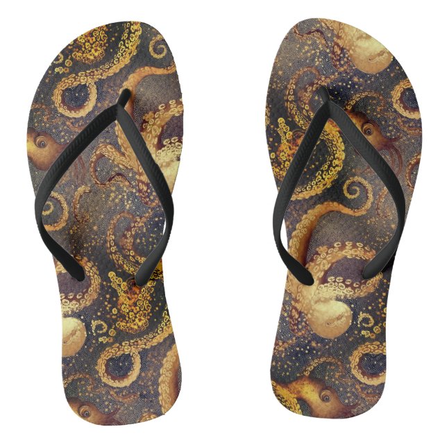 Octopus-Muster Flip Flops (Fußbett)