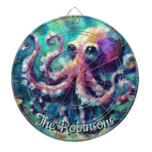 Octopus Nautical Beach Coastal Personalisiert Dartscheibe
