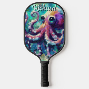 Octopus Nautical Beach Coastal Personalisiert Pickleball Schläger