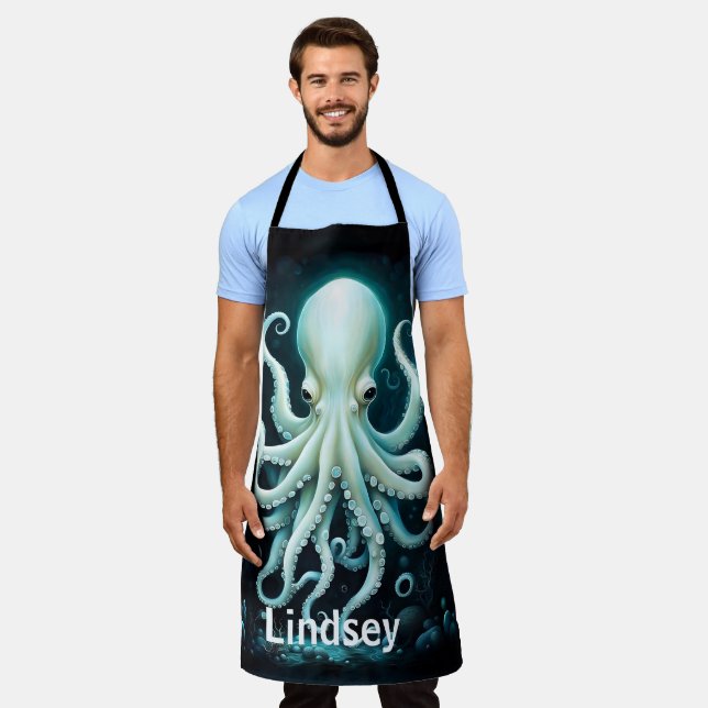 Octopus Nautical Marine Ocean Elegante Schürze (Getragen)