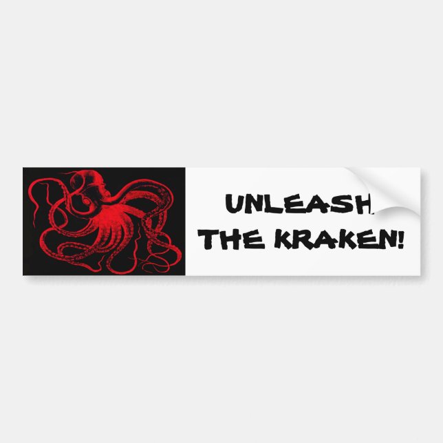 Octopus Nautical Steampunk Vintag Kraken Monster Autoaufkleber (Vorne)