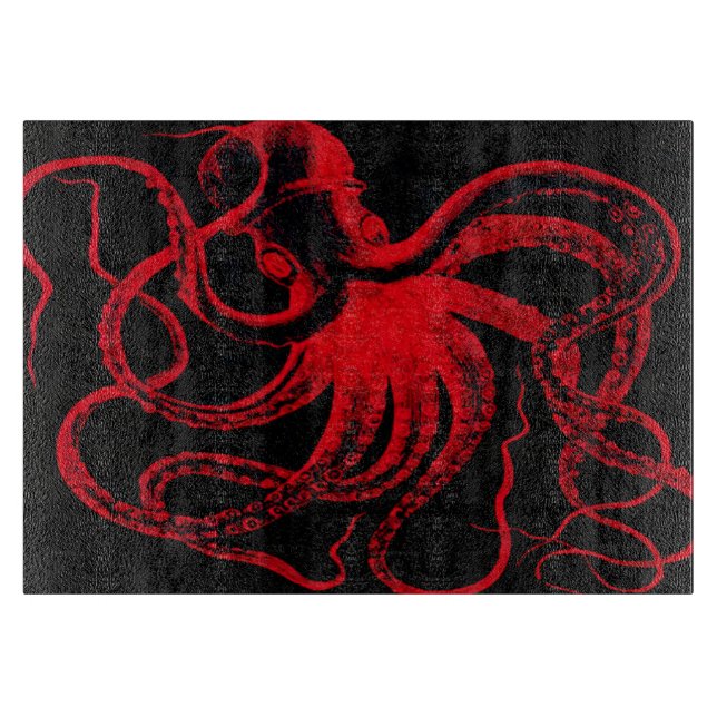 Octopus Nautical Steampunk Vintag Kraken Monster Schneidebrett (Vorderseite)