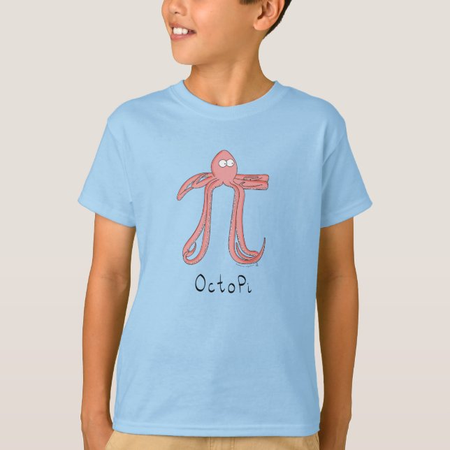 Octopus Niedlich Mathe Pi Day Kid's Boy's T - Shir T-Shirt (Vorderseite)