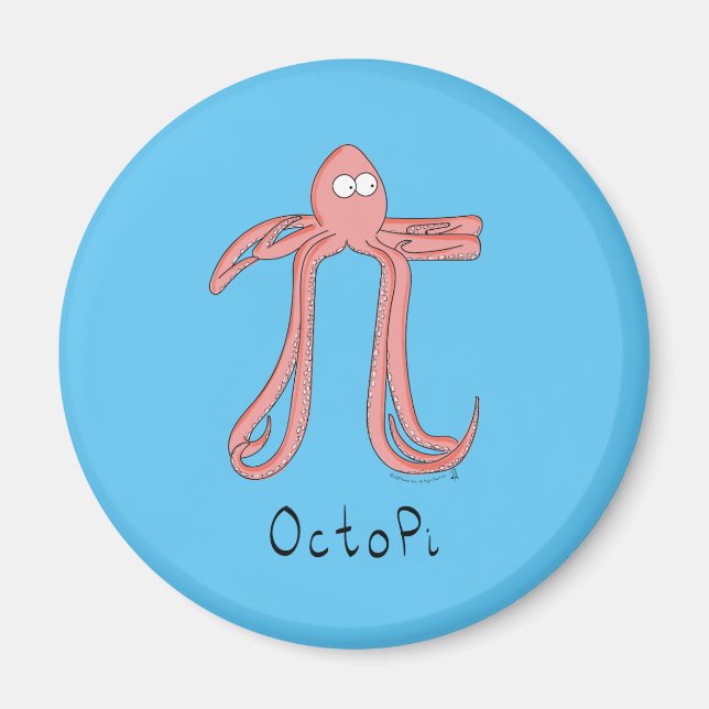 Octopus Niedlich Mathematik Pi Day Magnet (Vorne)