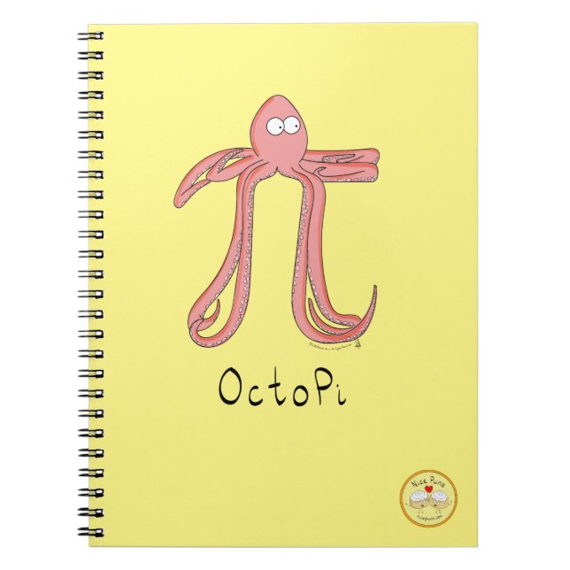 Octopus Niedlich Mathematik Pi Day Notebook Notizblock (Vorderseite)