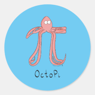 Octopus Niedlich Mathematik Pi Day Stickers