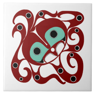 Octopus - NW Coast Native American Formline Style Fliese