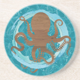 Octopus Oasis Sandstone Untersetzer