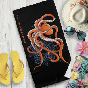 Octopus Orage Mandala Blue Strandtuch