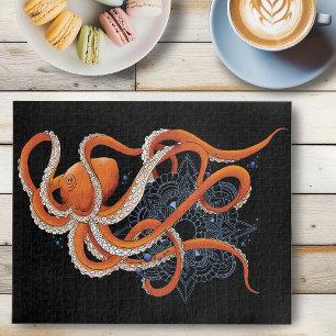 Octopus Orange Mandal Blue