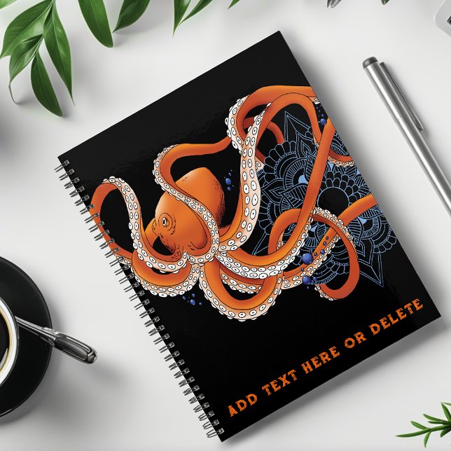Octopus Orange Mandala bleu (Créateur téléchargé)