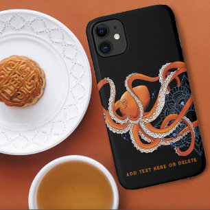 Octopus Orange Mandala Blue Case-Mate iPhone Hülle