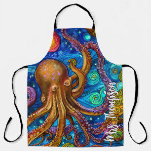 Octopus Ozeane Personalisierte Bezeichnung Schürze