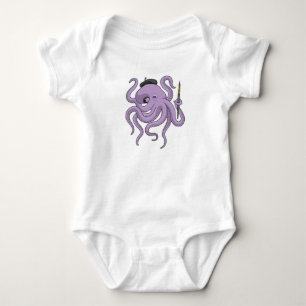 Octopus Painter Pinsel Baby Strampler