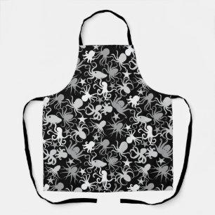 Octopus Pattern.b Black BG Schürze