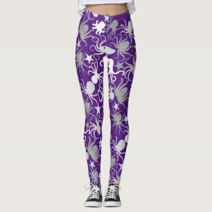 Octopus Pattern.b Lila BG Leggings