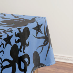 Octopus Pattern.w Blue BG Tischdecke