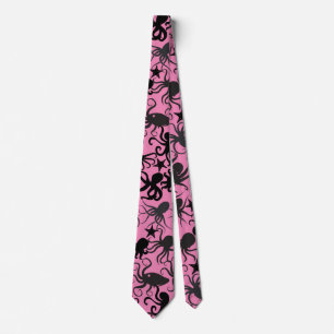 Octopus Pattern.w Pink BG Krawatte