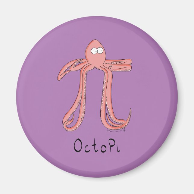 Octopus Pi Day Funny Cartoon Magnet (Vorne)