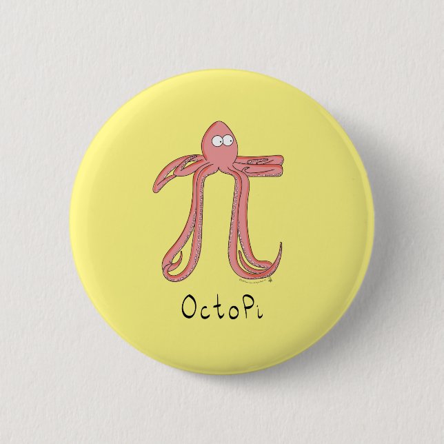 Octopus Pi Symbol Math Lehrer Funny Button (Vorderseite)