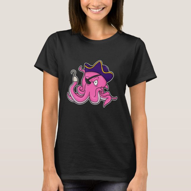 Octopus Pirate Hook hand Eye patch T-Shirt (Vorderseite)