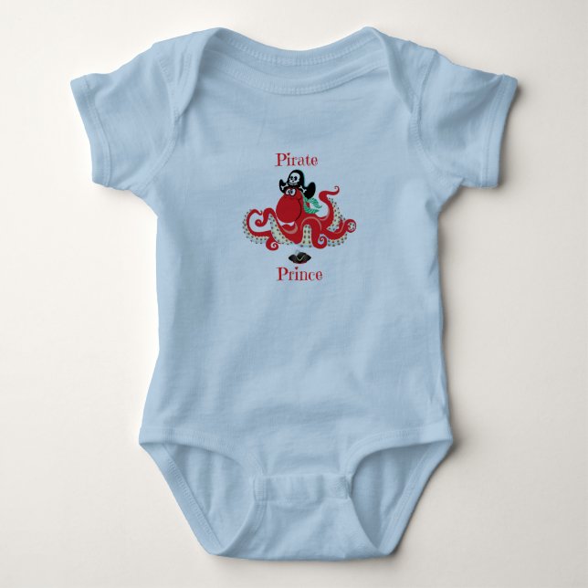 Octopus Pirate Prince Baby Bodysuit Baby Strampler (Vorderseite)