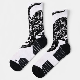 OCTOPUS POLYNESIAN TRIBAL HAWAII ISLANDS Blk Socken