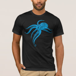 OCTOPUS POLYNESIAN TRIBAL LtBlue T-Shirt