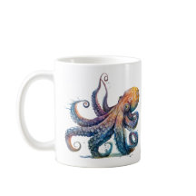 Octopus Print Coffee Tasse