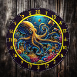 Octopus Reef Adventure Dartboard Dartscheibe<br><div class="desc">Tauchen Sie ein in eine ozeanische Flucht mit dem "Octopus Reef Adventure Dartboard", das perfekt für Ihre Mannhöhle, Angelloge, Jagdausflug oder Schlafsaal geeignet ist. Dieses atemberaubende Dartboard-Design besticht durch einen prächtigen goldenen Oktopus, umgeben von einer lebendigen Koralle, tropischen Fischen und faszinierenden Unterwasserdetails, die die Geheimnisse des Ozeans zum Leben erwecken....</div>
