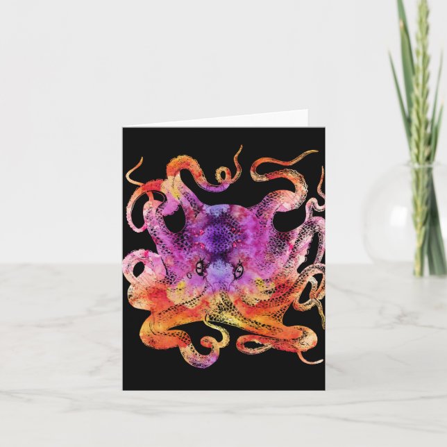 Octopus Retro Gefärbte Krawatte Farbenfrohe Regenb (Vorderseite)