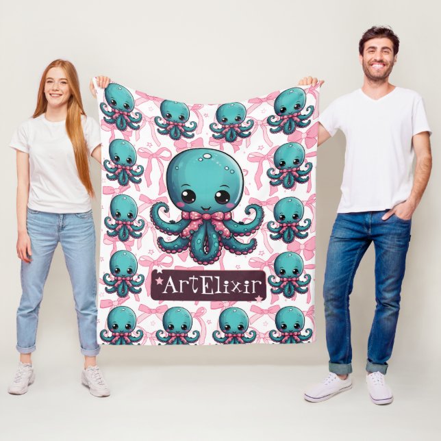 Octopus Ribbon Print Fleecedecke (Beispiel)
