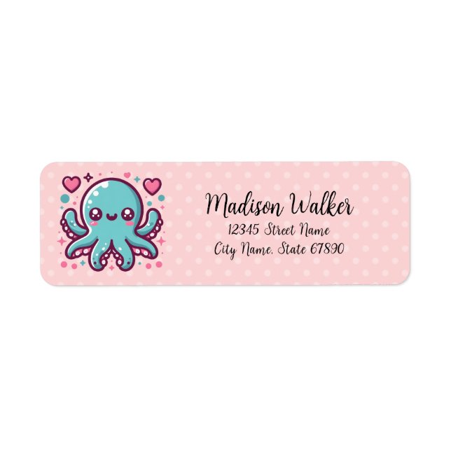 Octopus-Rücksendeadressen-Aufkleber (Vorne)