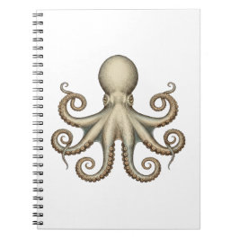 Octopus scientific diagram unique artwork retro  notizblock