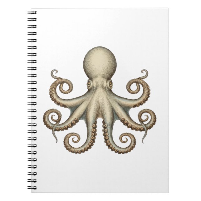 Octopus scientific diagram unique artwork retro  notizblock (Vorderseite)