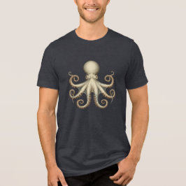 Octopus scientific diagram unique artwork retro  Tri-Blend shirt