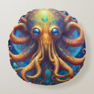 Octopus Sea Life Rundes Kissen