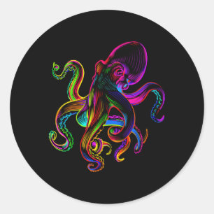 Octopus Sea Monster Krakens Jellyfish Sea Animal Runder Aufkleber